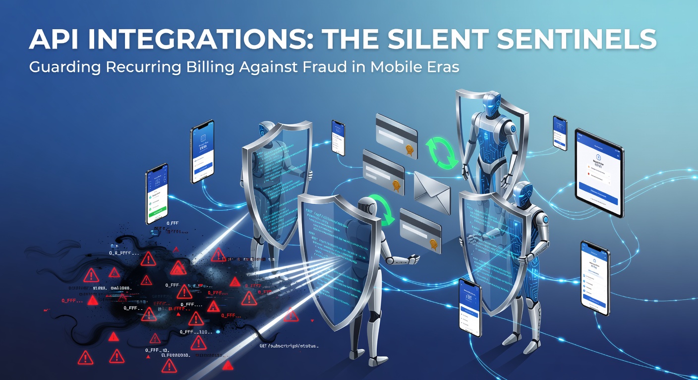 Digital shield representing API integrations protecting recurring billing from fraud threats in mobile environments