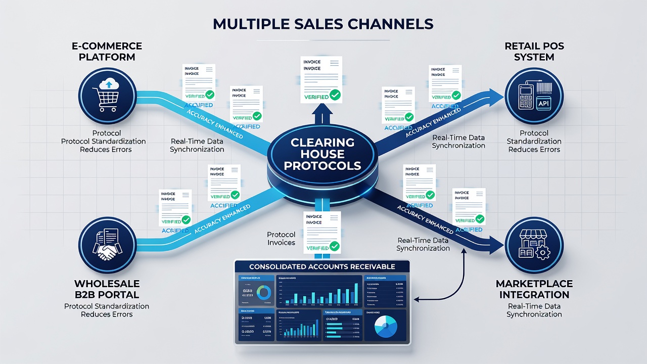 Automated reconciliation workflows connecting clearing protocols to multi-channel invoice records